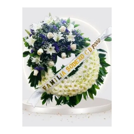 Compra Corona Fúnebre con Rosas Blancas y Lirios | Entrega en Bogotá
