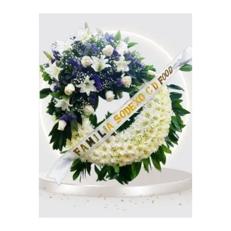 Compra Corona Fúnebre con Rosas Blancas y Lirios | Entrega en Bogotá